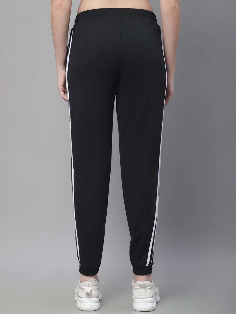 black cotton blend track pants - 19956651 -  Standard Image - 2