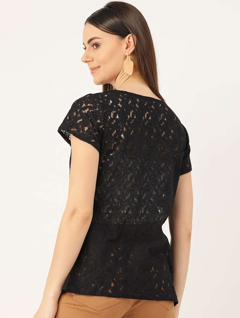 black lace short sleeve shrug - 19957198 -  Standard Image - 2