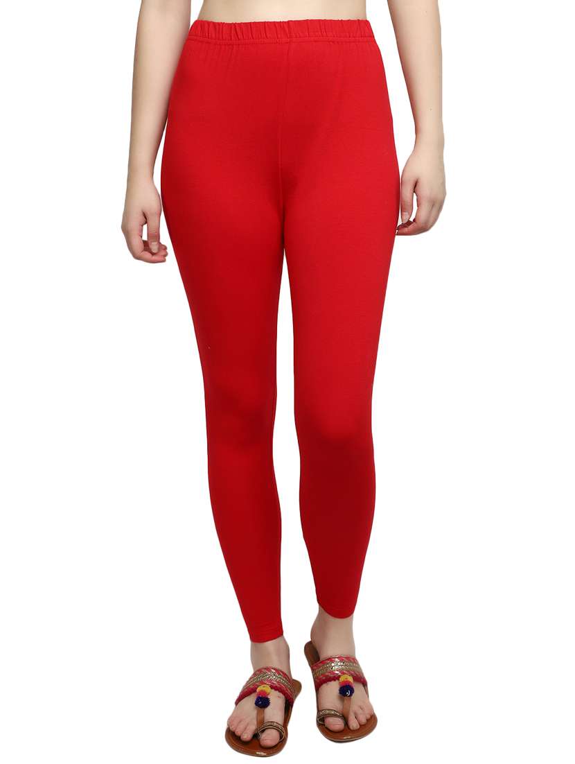 women red cotton legging