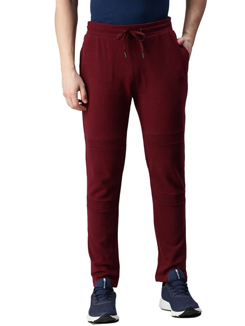 mid rise solid ankle length track pant