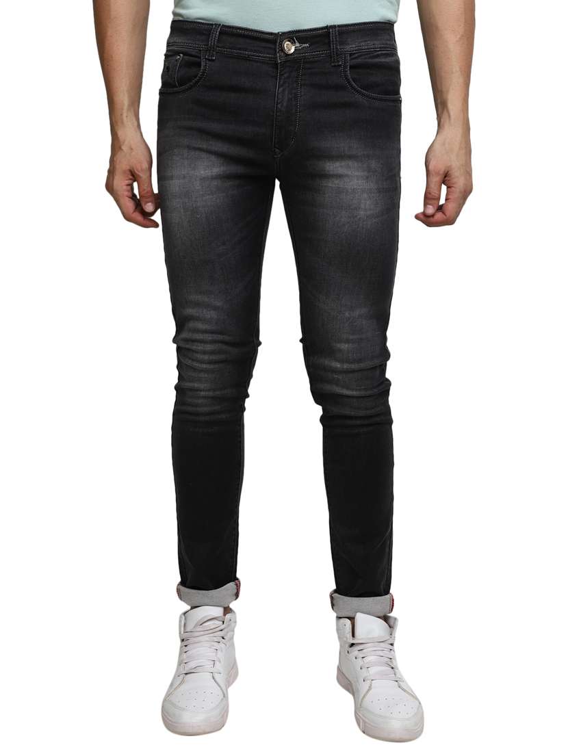 mens skinny fit plain jeans