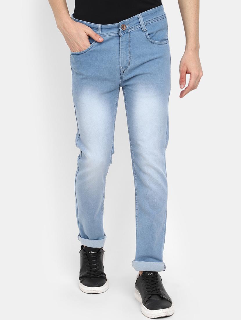 light blue denim plain jeans - 19959289 - Zoom Image - 0