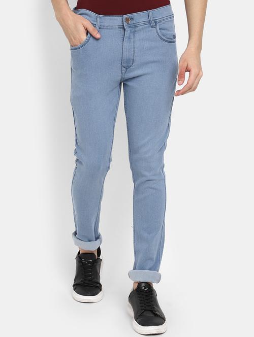 light blue denim plain jeans - 19959294 -  Standard Image - 0