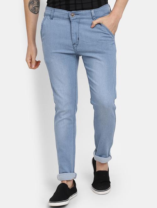 light blue denim plain jeans - 19959295 -  Standard Image - 0