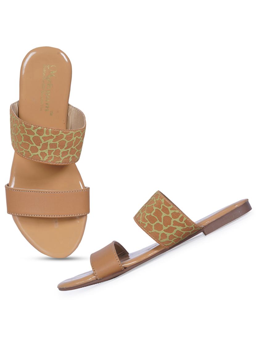 beige solid slip on flats - 19959395 - Standard Image - 2