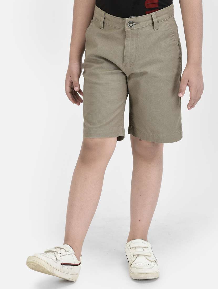brown solid shorts