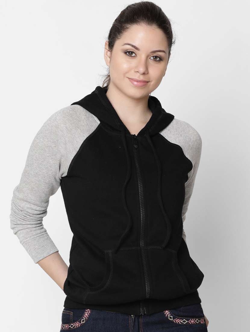 women's color block long sleeve sweatshirt