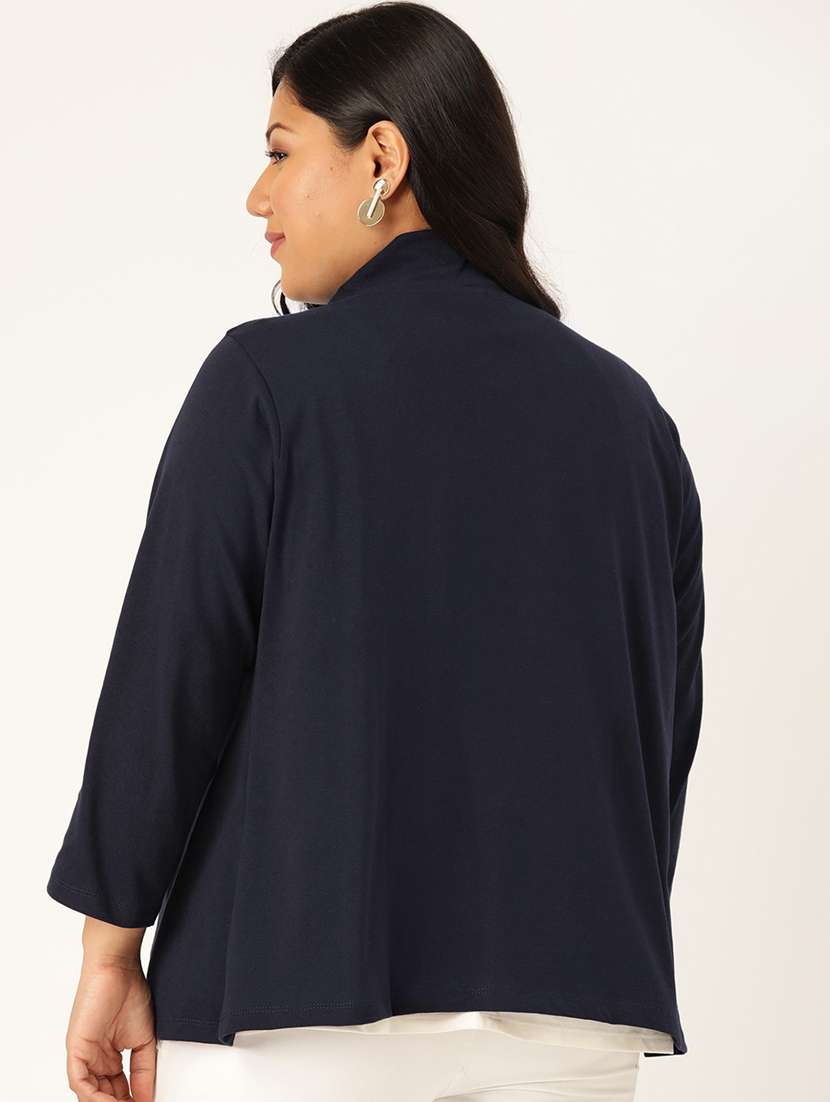 navy blue cotton shrug - 19959855 -  Standard Image - 2