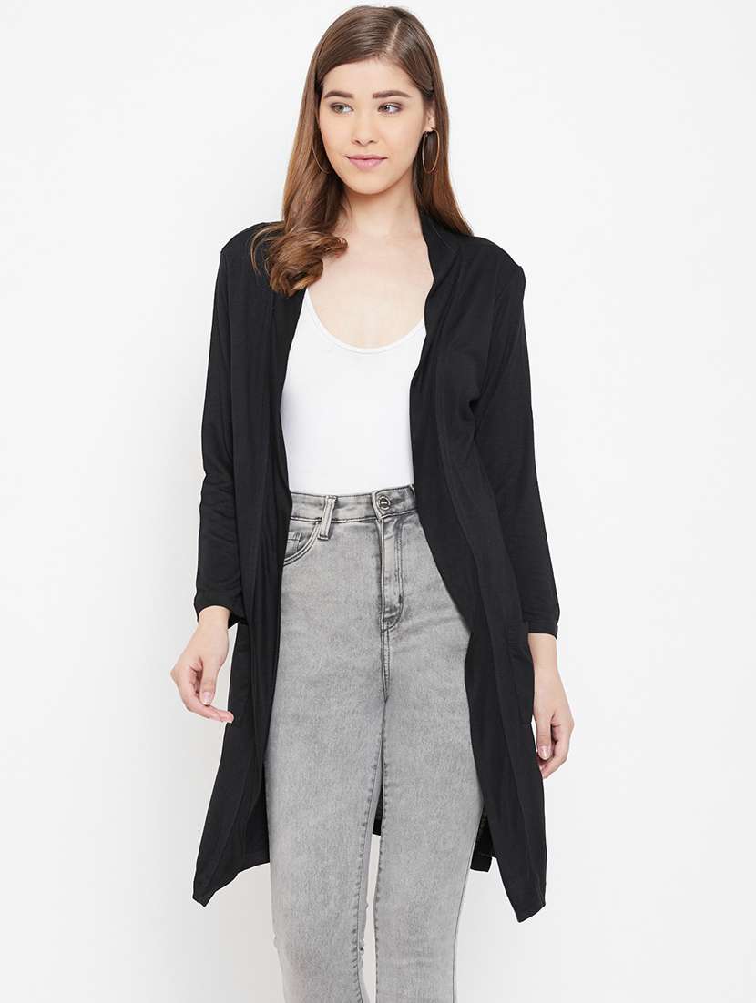black polyester shrug
