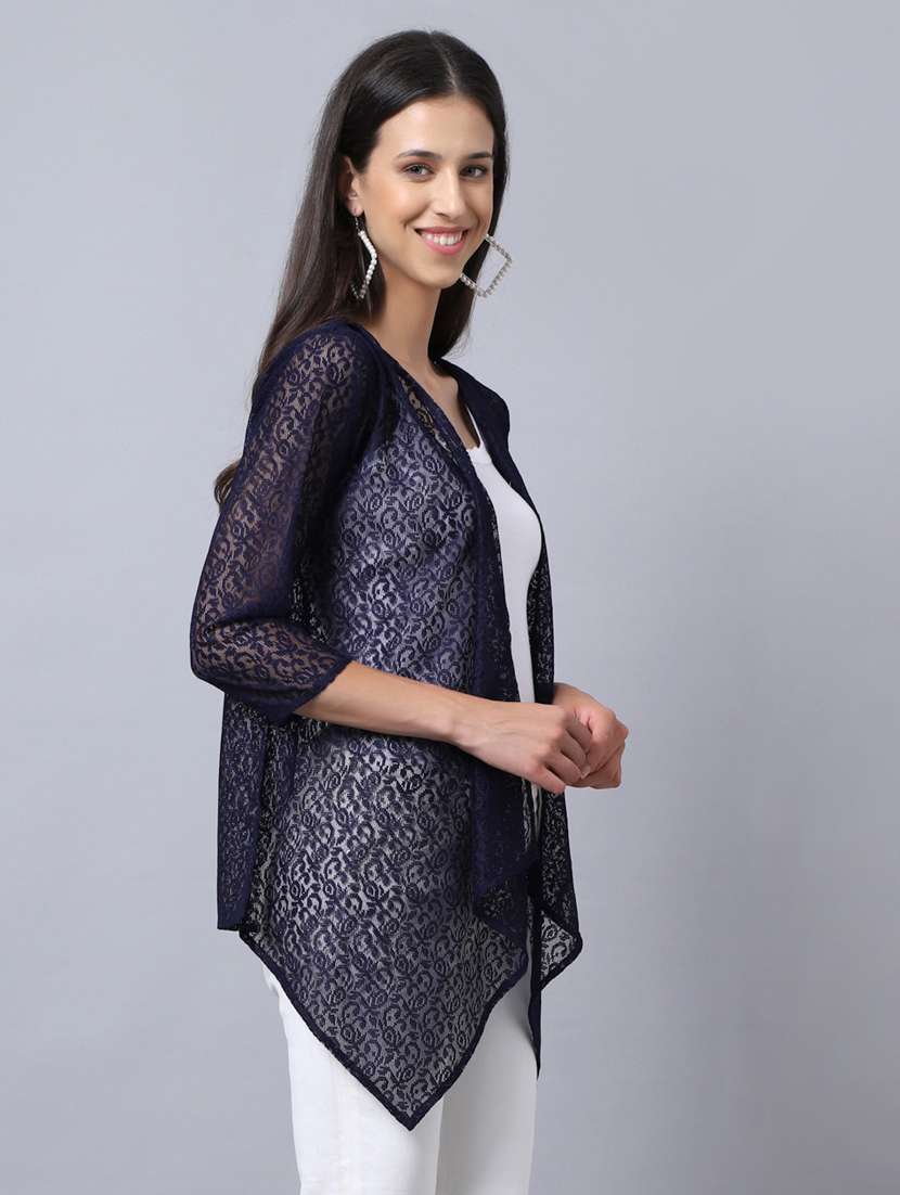 women self design three quarter sleeve shrugs - 19960031 -  Standard Image - 2