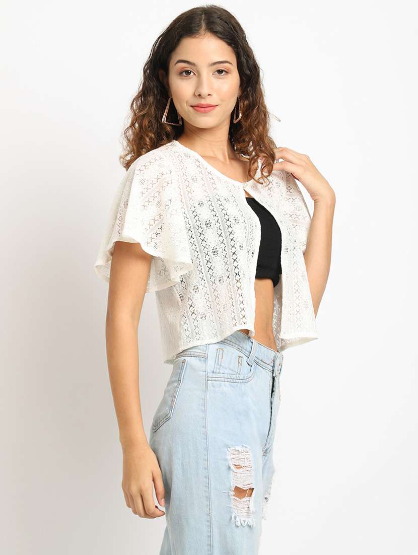 white self design short shrug - 19960080 -  Standard Image - 2
