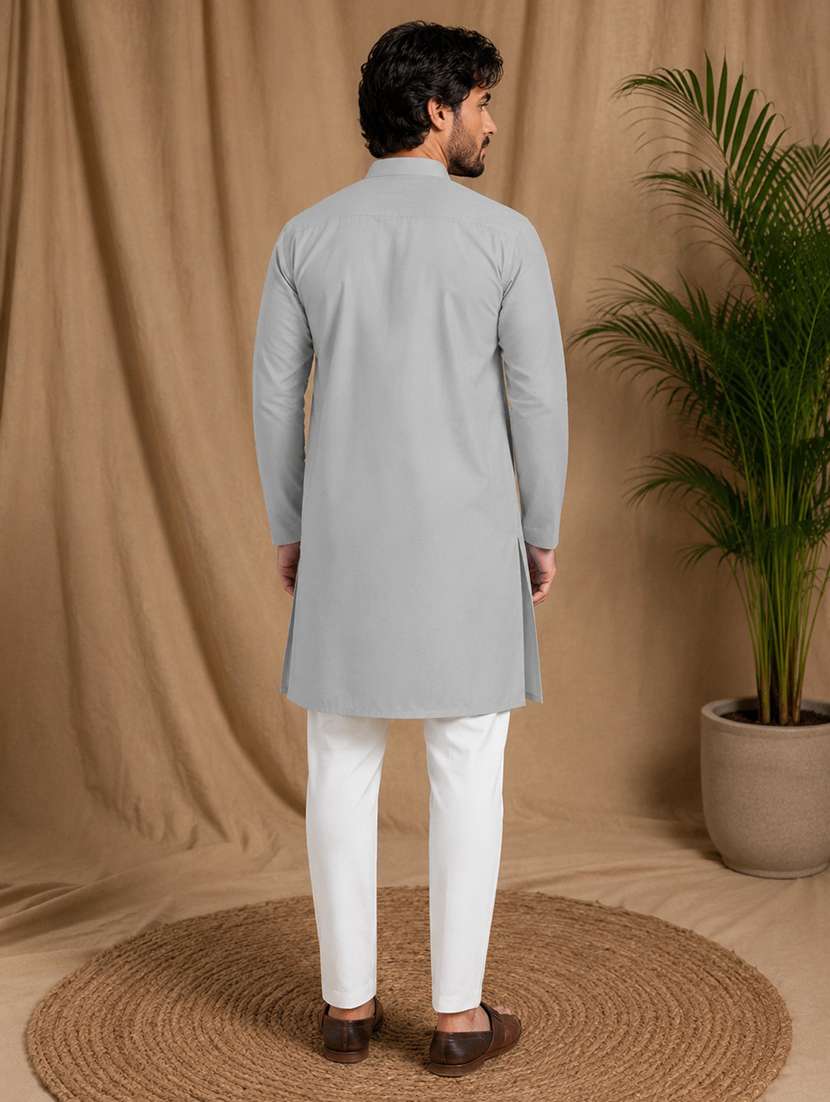 men mandarin neck solid kurta pyjama set  - 19960618 -  Standard Image - 2