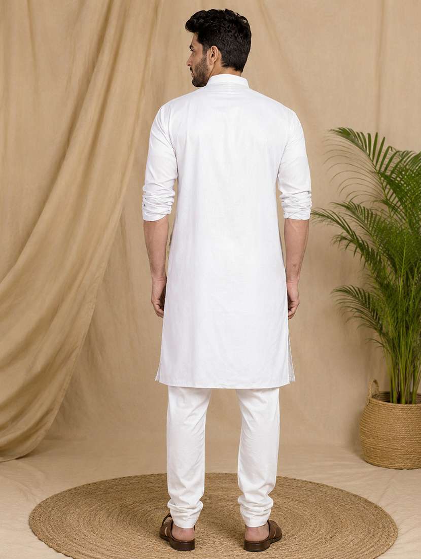 men mandarin neck solid kurta pyjama set  - 19960625 -  Standard Image - 2