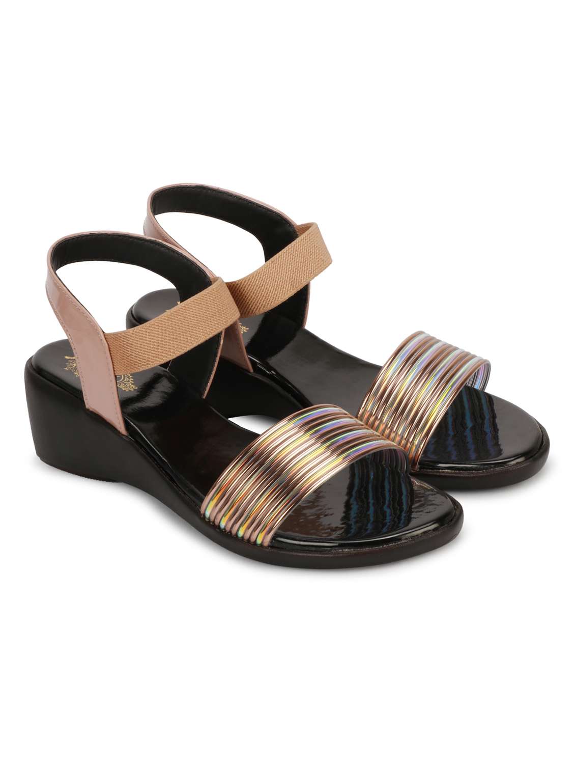peach ankle strap wedge
