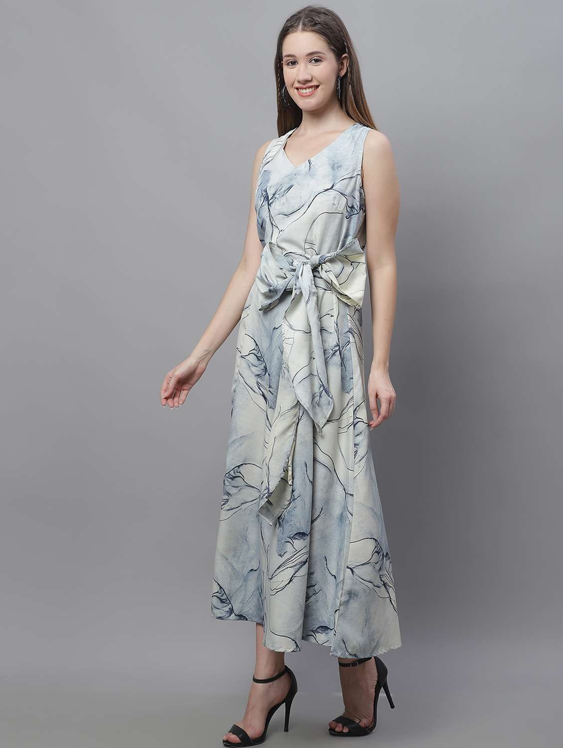 women's fit & flare abstract dress - 19963165 - Standard Image - 2