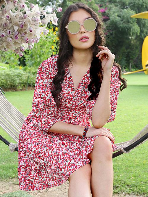 women's fit & flare floral dress - 19963223 -  Standard Image - 0