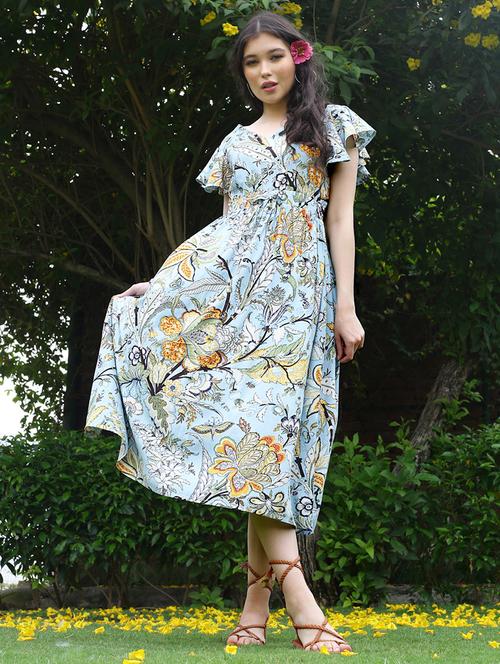 women's fit & flare floral dress - 19963227 - Standard Image - 0