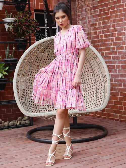 women's tiered dress checks dress - 19963237 -  Standard Image - 0