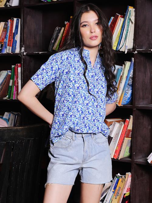 women's straight mandarin neck top - 19963269 -  Standard Image - 0