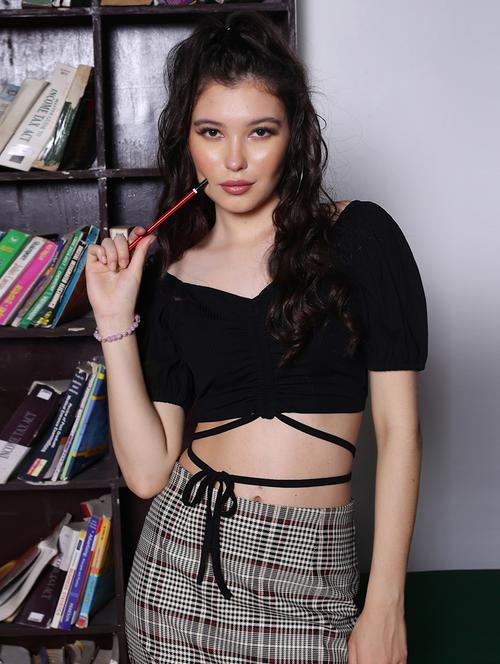 women's crop sweetheart neck top - 19963281 -  Standard Image - 0