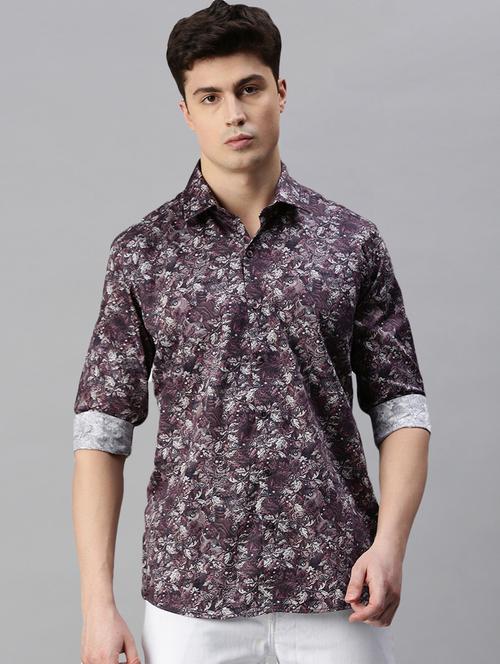 mens leaf print casual shirt - 19963565 -  Standard Image - 0
