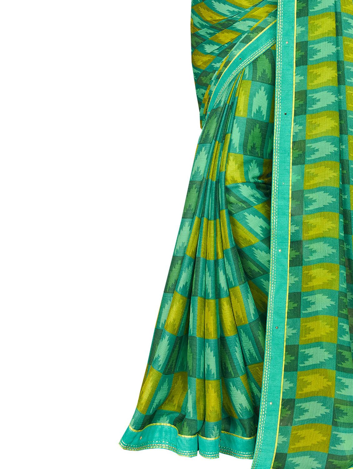 printed saree with blouse piece - 19963694 - Standard Image - 2