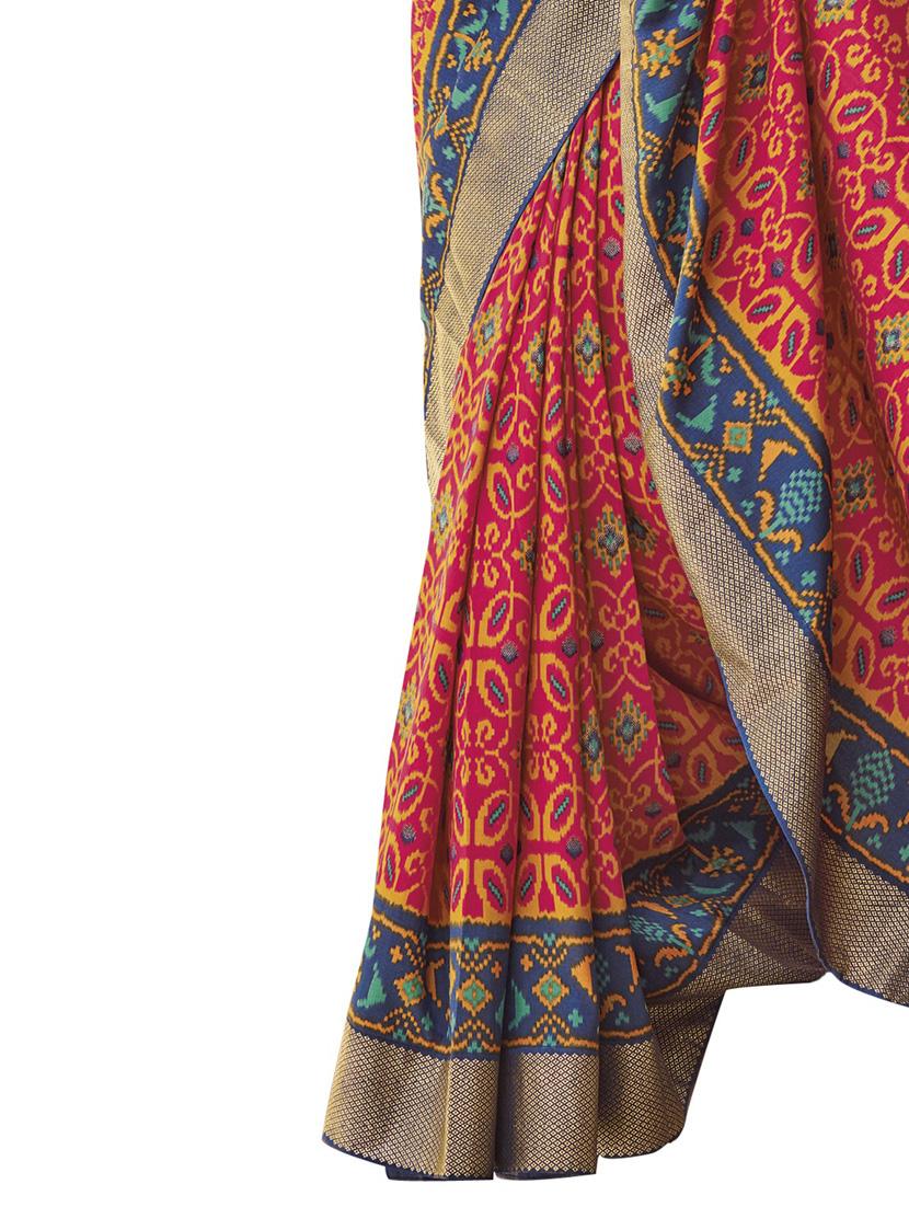printed woven saree with blouse - 19963712 - Standard Image - 2