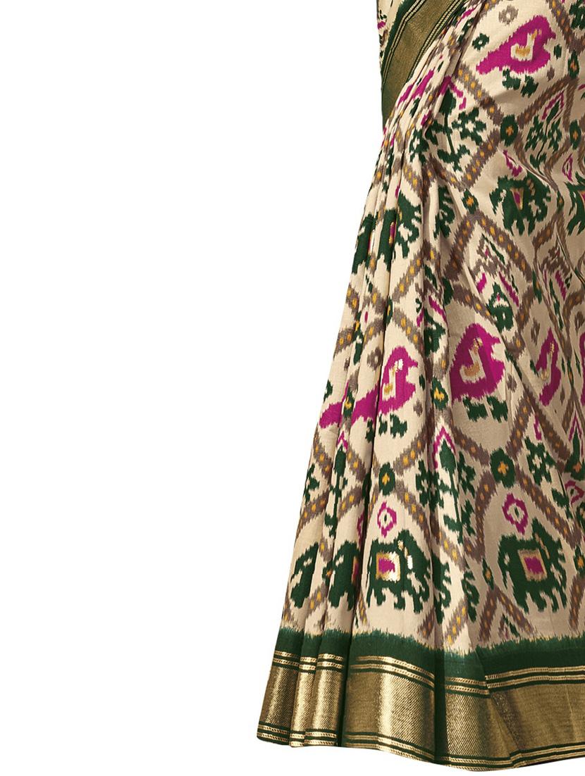 printed woven saree with blouse - 19963715 - Standard Image - 2