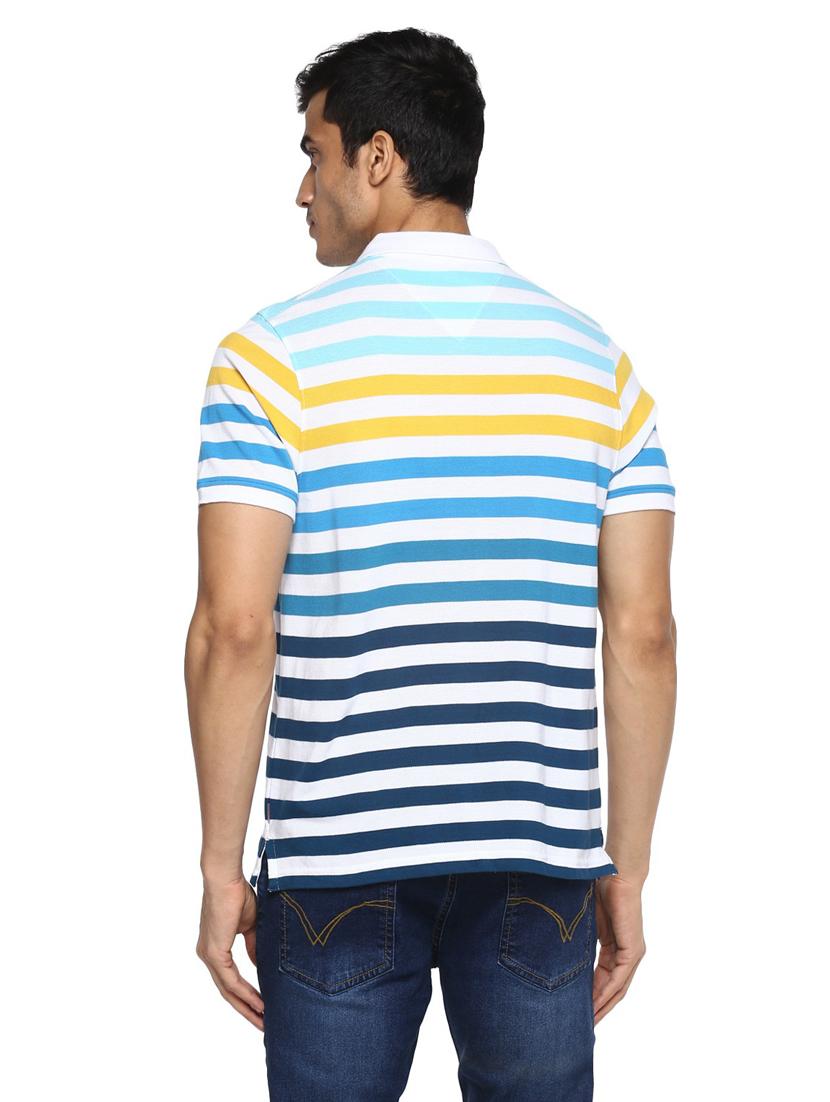 men striped cotton polo t-shirt - 19964001 - Standard Image - 2