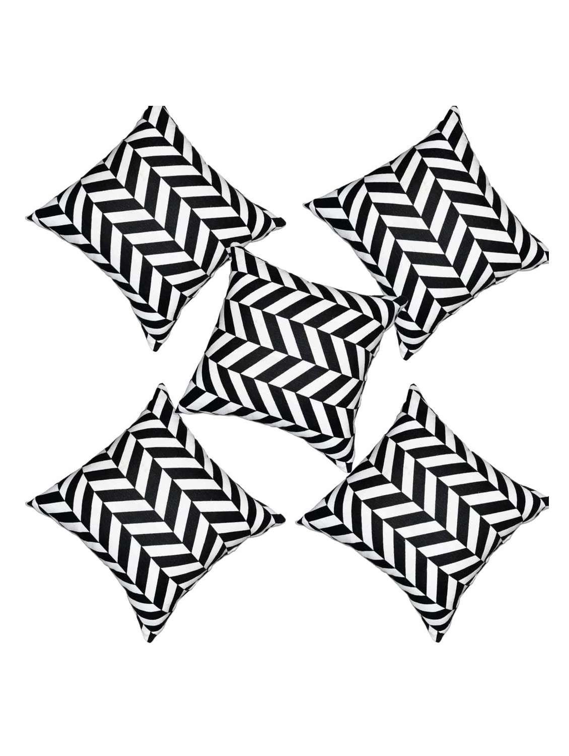 set of 5 printed cushions cover