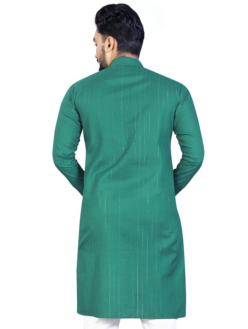 mandarin neck solid long kurta - 19964158 - Standard Image - 2