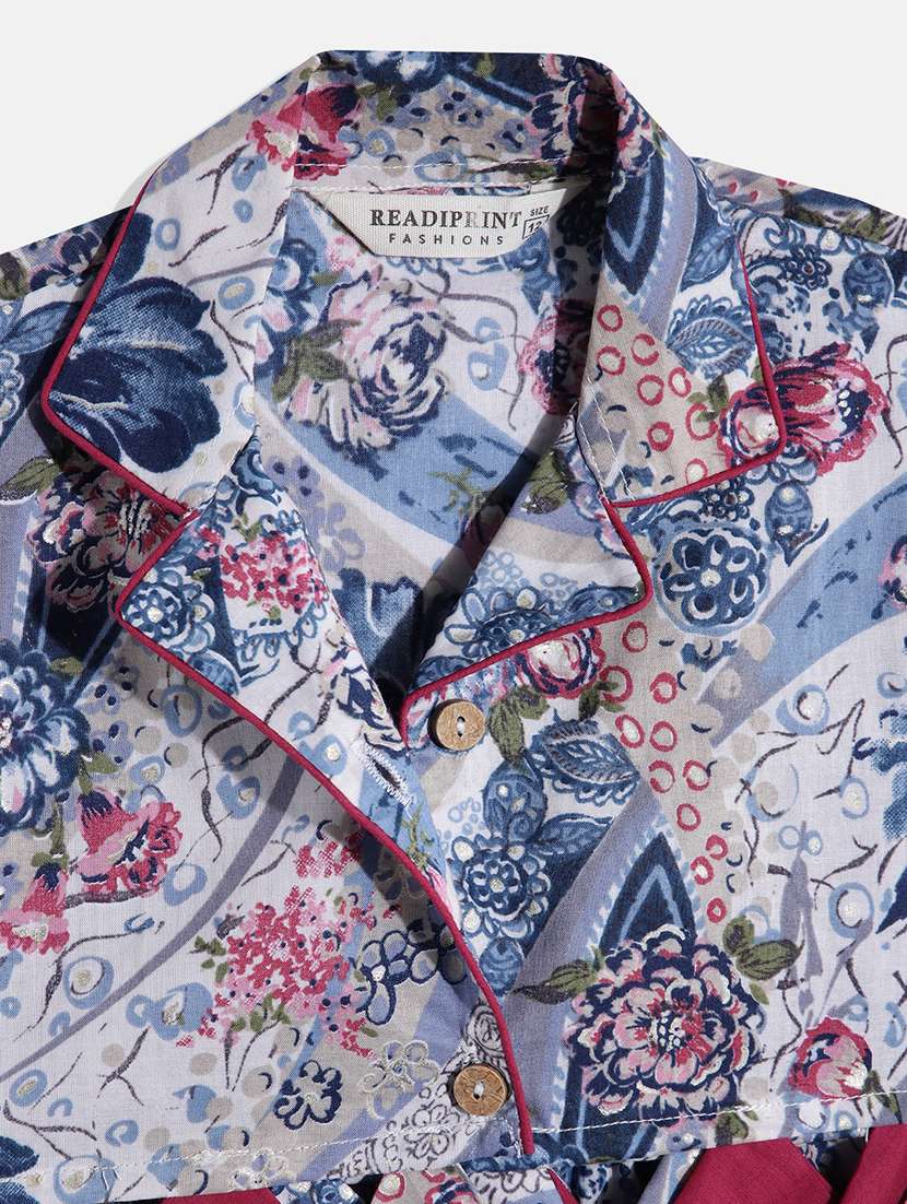 blue printed cotton twin set - 19964612 -  Standard Image - 2