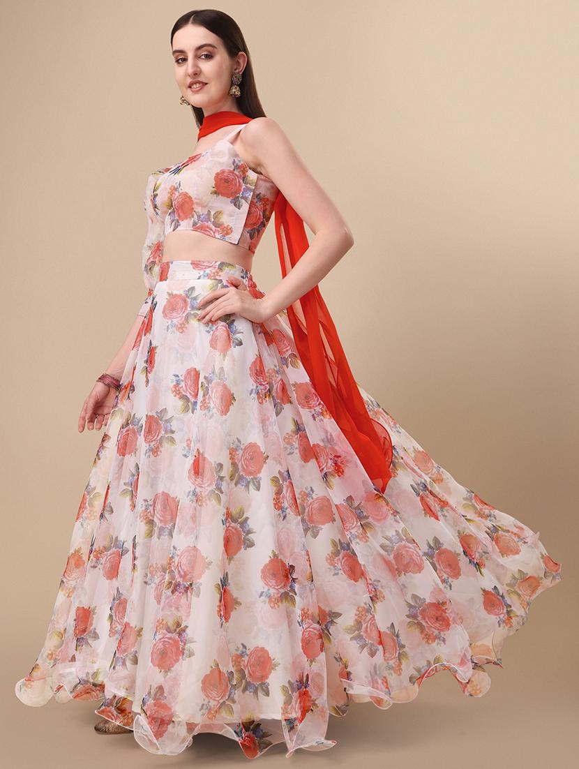 printed flared lehenga choli with dupatta - 19967858 - Standard Image - 2