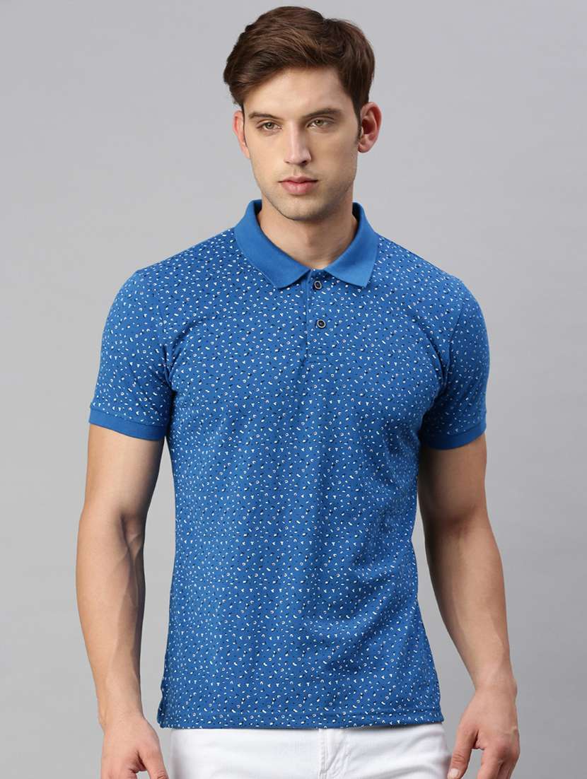 polo neck printed polo t-shirt