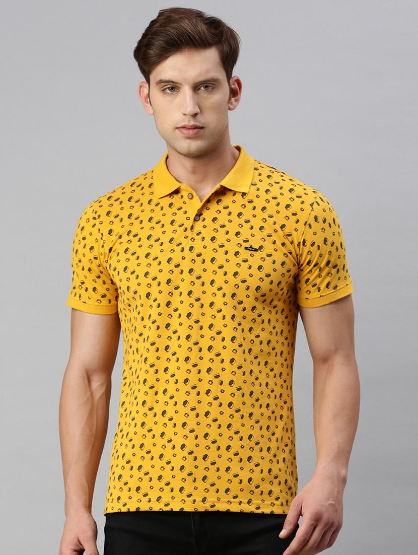 polo neck printed polo t-shirt