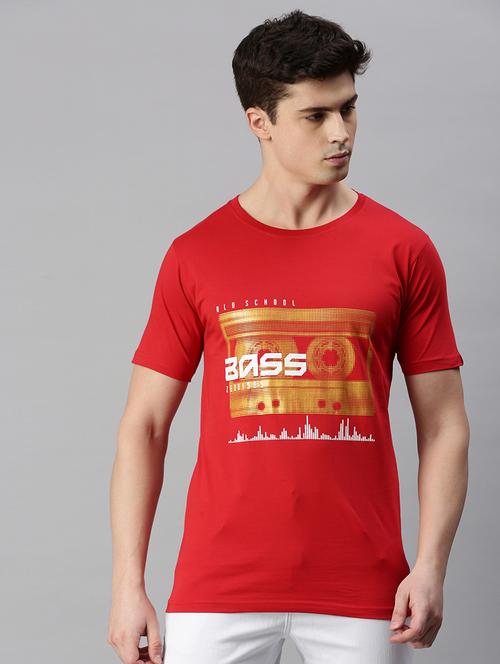 round neck printed regular t-shirt - 19967897 - Standard Image - 0