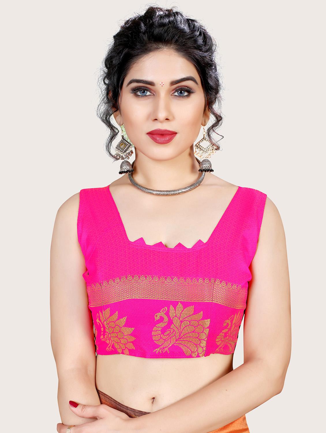 peach jacquard banarasi saree - 19967975 - Standard Image - 2