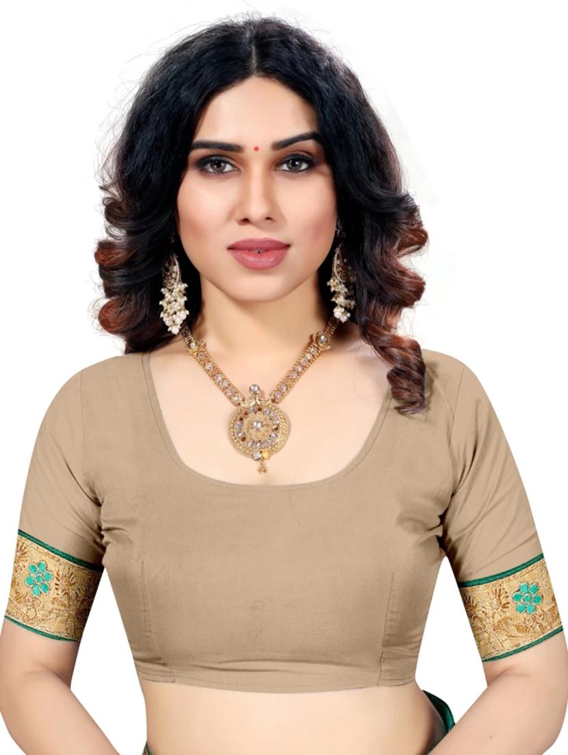 green printed half and half saree with blouse - 19968046 - Standard Image - 2