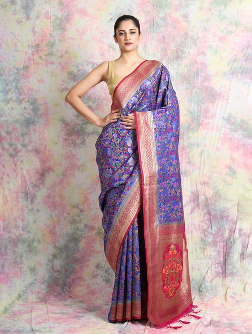 self design woven saree with blouse - 19968903 -  Standard Image - 0