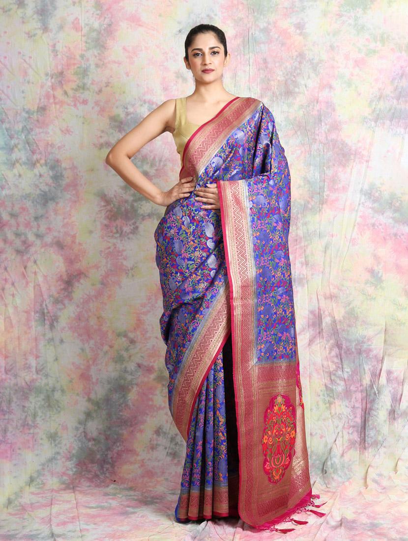 self design woven saree with blouse - 19968903 -  Zoom Image - 0