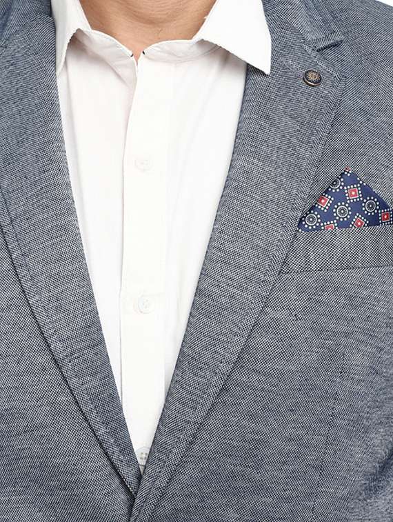 grey solid single breasted casual blazer - 19969223 -  Standard Image - 2