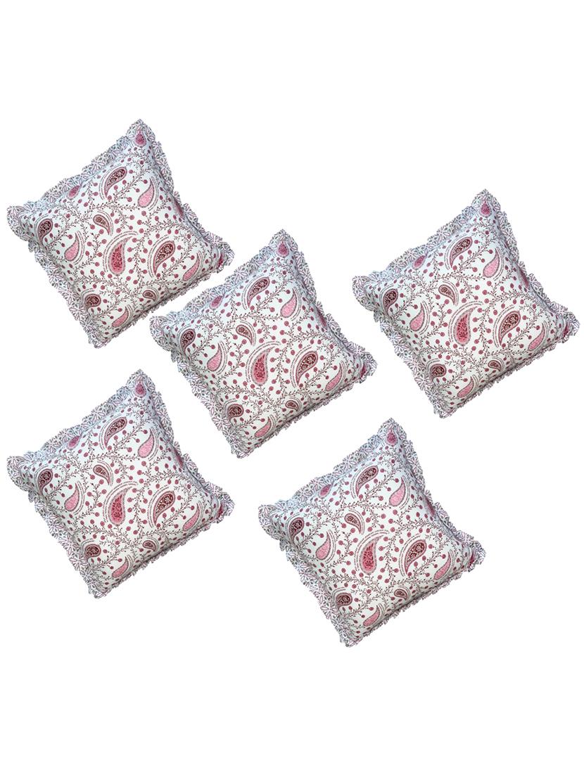 flowers printed pillow cover bedroom & living home décor set of 5,16x16 inch - 19970012 -  Zoom Image - 0