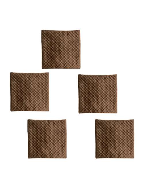 quilted brown sofa cushion cover home decoration set of 5,16x16 inch - 19970020 - Standard Image - 0