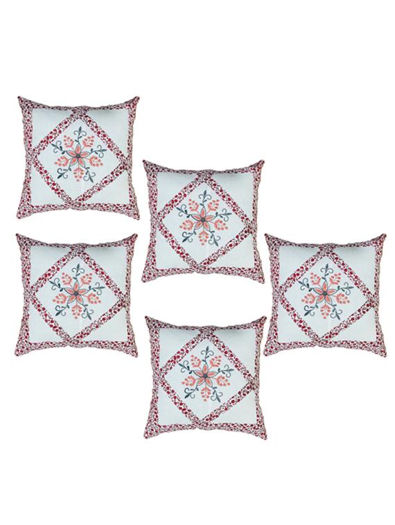 geometric multi color sofa home décor cushion cover set of 5,16x16 inch - 19970021 - Zoom Image - 0