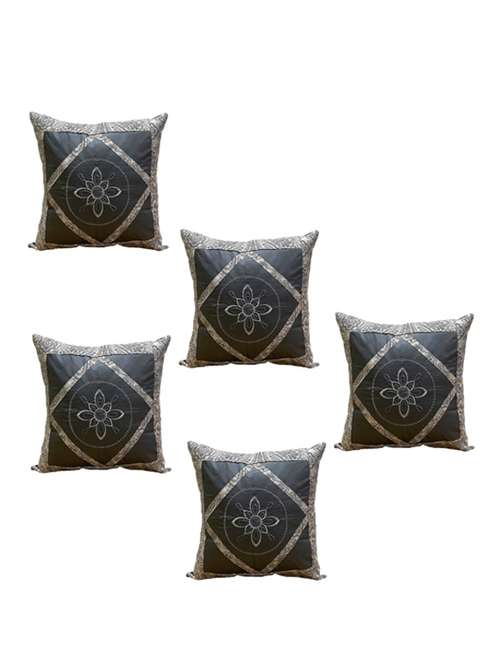 geometric gold brown sofa home décor cushion cover set of 5,16x16 inch - 19970022 - Standard Image - 0