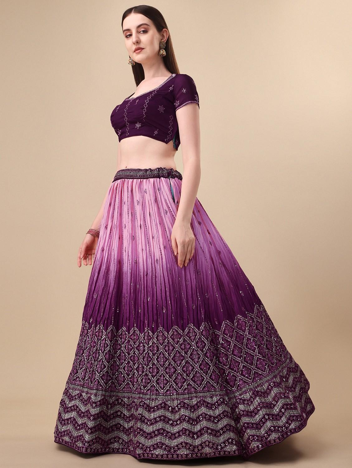 embroidered lehenga choli with dupatta set - 19970343 - Standard Image - 2