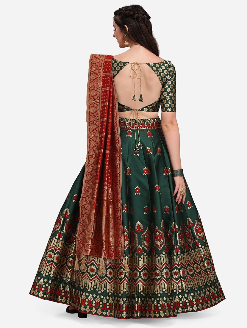 banarasi lehenga choli with dupatta set - 19970375 - Standard Image - 2