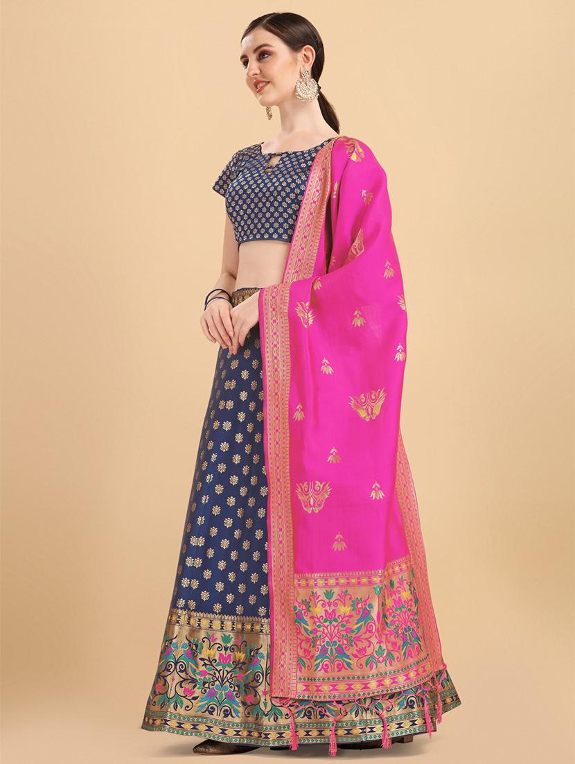 banarasi lehenga choli with dupatta set - 19970377 - Standard Image - 2