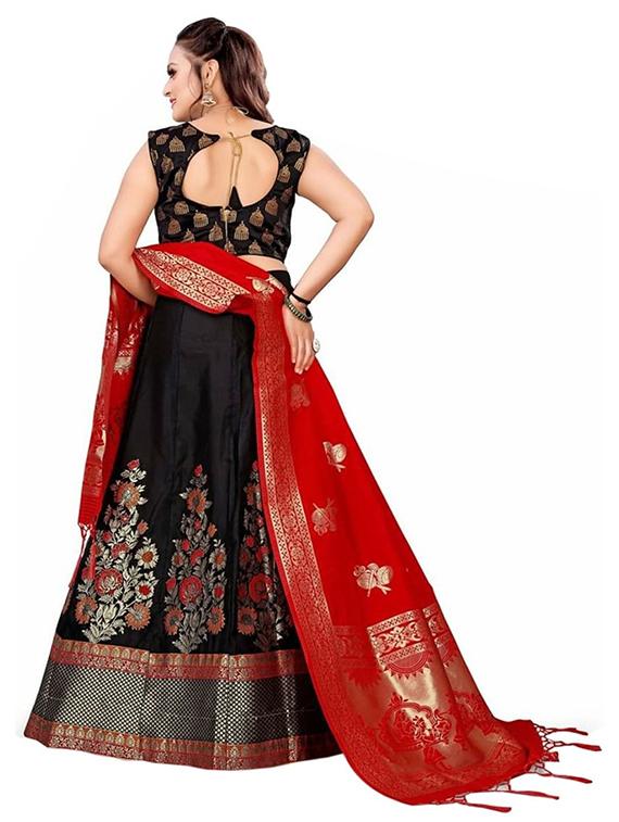 banarasi lehenga choli with dupatta set - 19970387 - Standard Image - 2