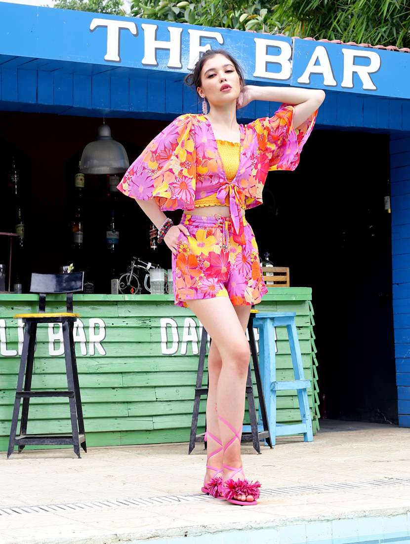printed top and shorts co-ord set